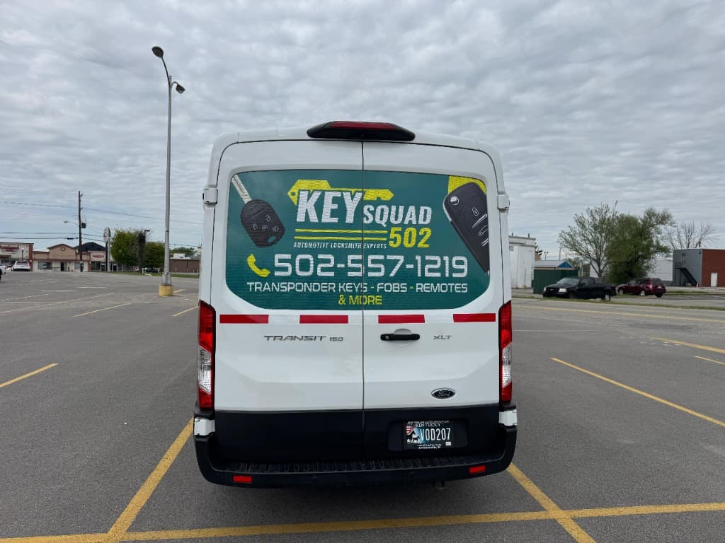 Mobile key cutting van servicing Louisville KY — Key Squad 502 Ford Transit auto locksmith